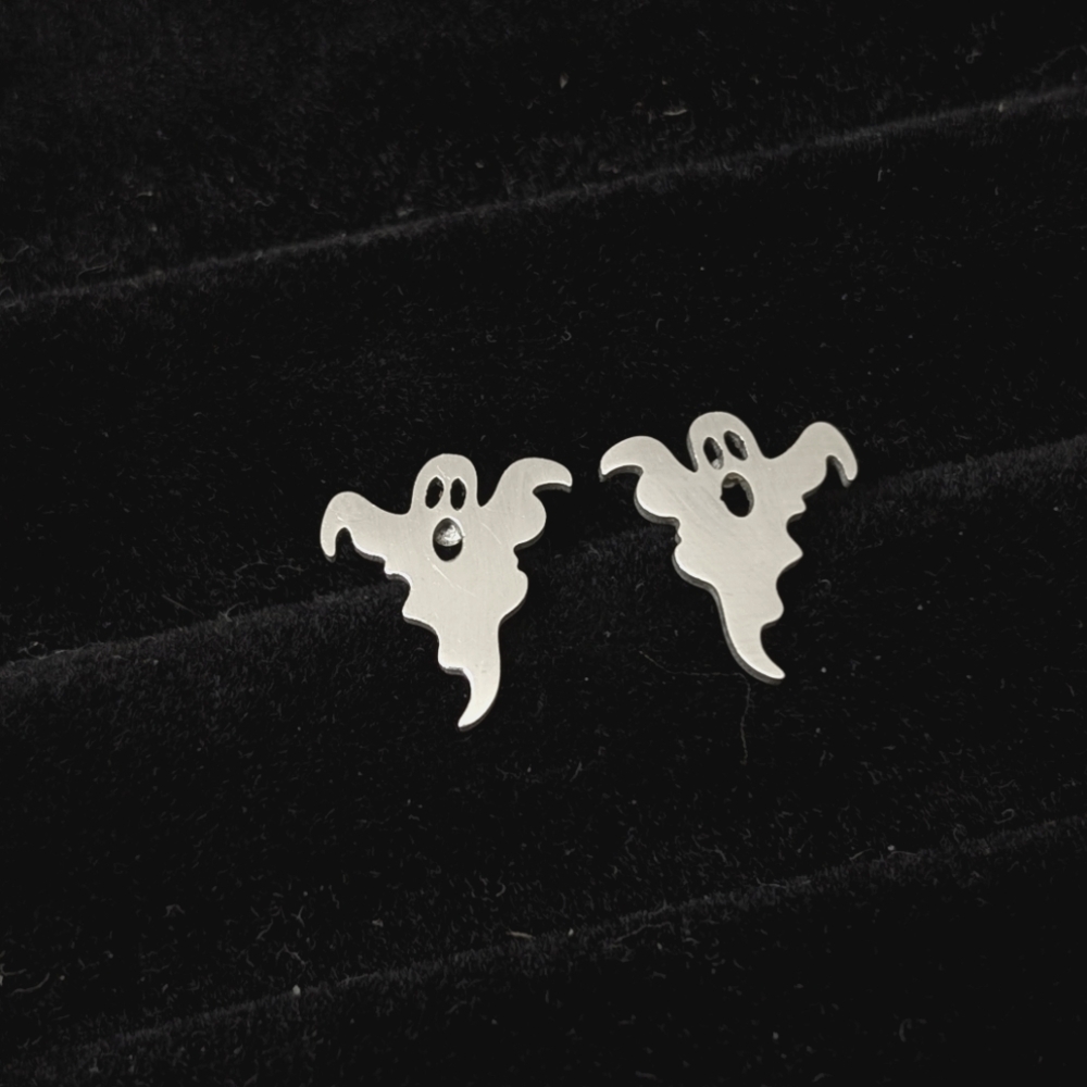 Stainless Steel Ghost Studd Earrings